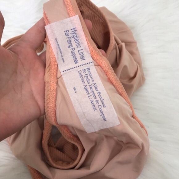 Nasty Gal Nude Ribbed Low Back One Piece Swim Size XS - Picture 6 of 8